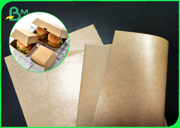 China Greaseproof Non - Polluted Food Grade PE Coated Brown Kraft Paper For Packing Fast Food factory