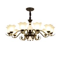 China Black wrought iron chandeliers sale with Glass Lampshade (WH-CI-101) factory