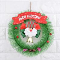 China Christmas Wreath Garland Santa Clause Snowman Door wall Hanging Ornament for Home Decoration factory