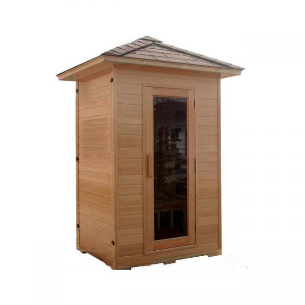 Quality Smartmak One Person Infrared Outdoor Dry Sauna Canadian Hemlock Wood for sale