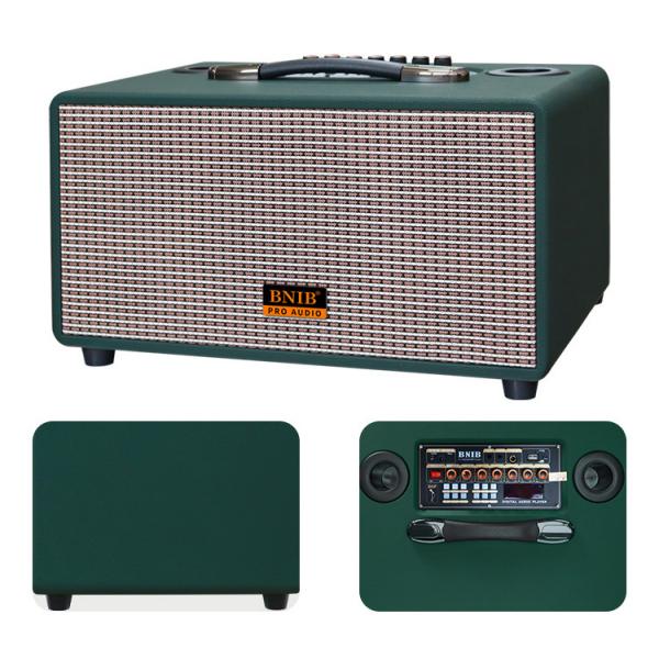 Quality Green Leather Portable Bluetooth Speakers 6.5 Inch For Home for sale