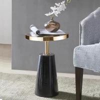 Quality Sleek Stainless Steel End Table , Gold Titanium Metal Base Side Table for sale