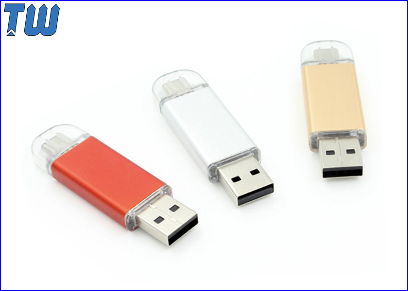 China 16GB USB Type C Flash Drive USB 2.0 Drive Dual Interface Transparent Cap factory