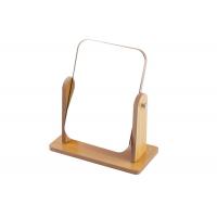 China Rotatable Rectangular Cosmetic Table Mirror Beech Wooden Desktop Mirror 9 X 24cm for sale