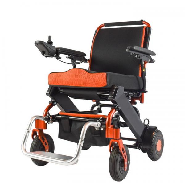 Quality ISO 100KG Load Lightweight Folding Electric Wheelchair for sale