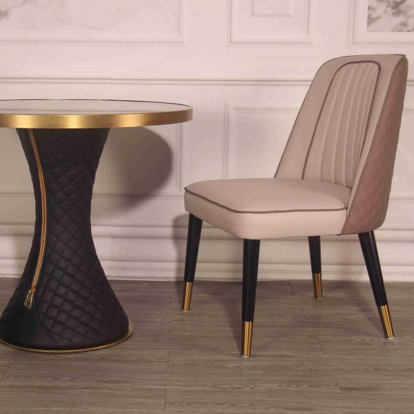 Quality Hotel Solid Wood Back Chair PU High Elastic Sponge Padded Dining Room Chairs for sale