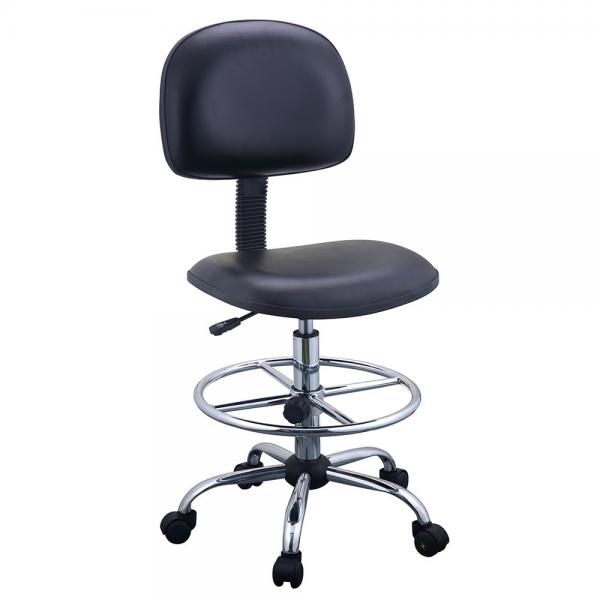 Quality Black ESD Backrest Anti Static Lab Chair Metal Frame With Hard Plastic Seat for sale