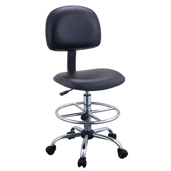 Quality Black ESD Backrest Anti Static Lab Chair Metal Frame With Hard Plastic Seat for sale