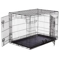 China Pet cage and pet house dog kennels with tray folding metal dog cage factory