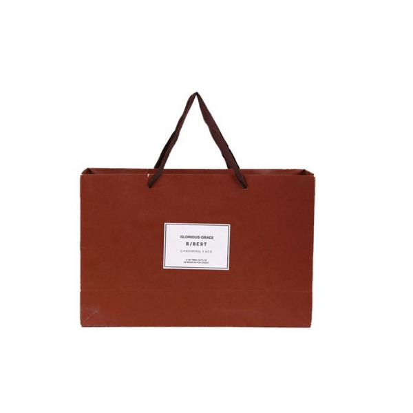 Quality Customized Size Paper Shopping Bags Medium Soft Hardness Brown Color for sale
