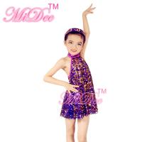 China Adult Jazz Dance Wear Full Sequin Halter Neck Dress With Matching Hat factory