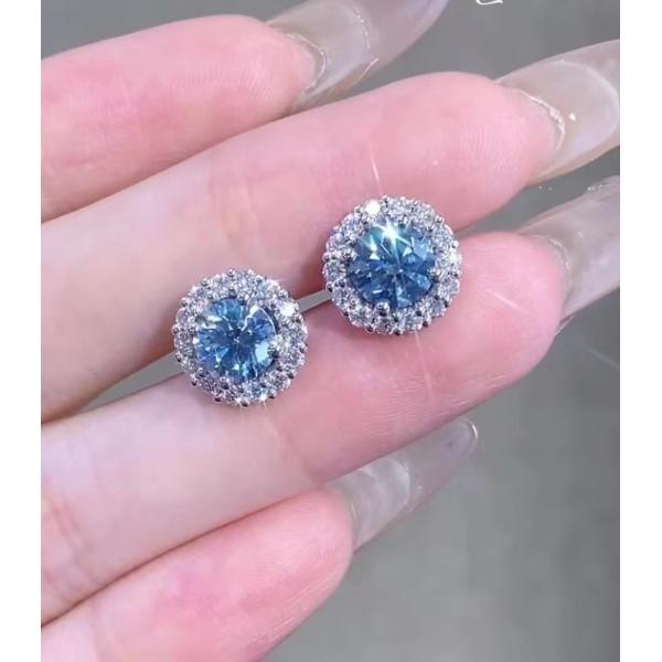Quality Studs Earrings Round Lab Diamond Jewelry Brilliant Cut for sale
