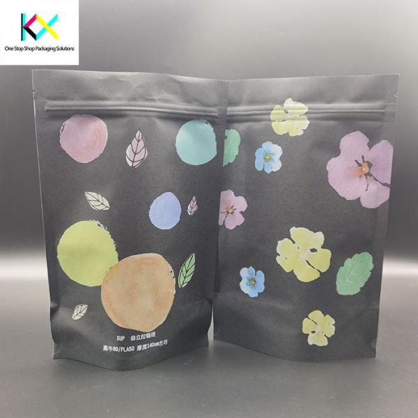 Quality Compostable Kraft Paper Packaging Bags CMYK Color Kraft Paper Food Bags for sale