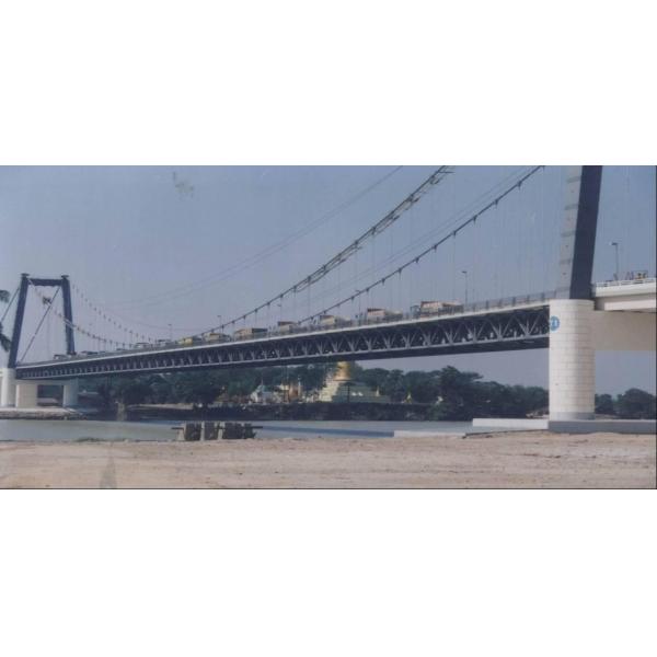 Quality Permanent Deck Steel Cable Suspension Bridge With Steel Truss for sale