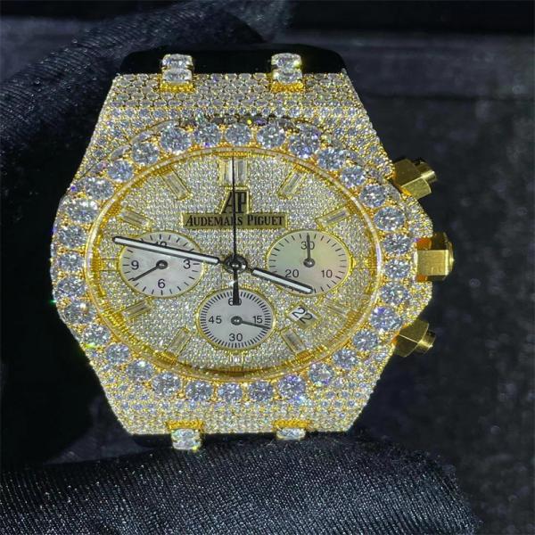 Quality America Moissanite Diamond Watch Set Chain Moissanite Mens Watches In Europe for sale