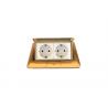 China Golden Brass Twins Electrical Socket Pop Up Floor Outlet For Hotel Airport Purpose factory
