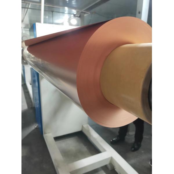 Quality Red Matte Treated Electrolytic Copper Foil 5 - 1380 Mm Width 99.95% Purity for sale