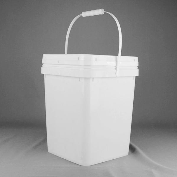 Quality Food Grade Square Plastic Bucket 5 Gallon 20 Litre With Lid And Handle for sale