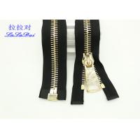 China Bright 22 Inch Dual Separating Parka Zipper , Light Gold Teeth Reversible Separating Zipper factory