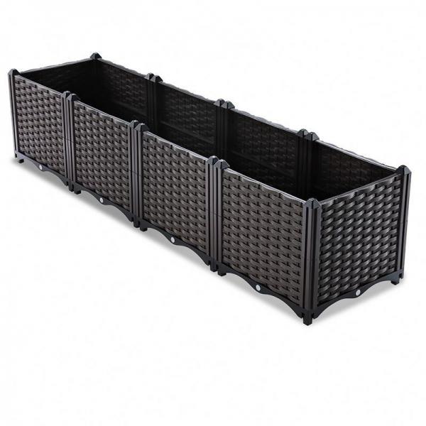 Quality Hand woven high quality plant planting box plastic resin outdoor vegetable planting box for sale