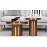 China Modern Style Brass accent Stainless Steel Frame Round Coffee Table Side  table End table factory