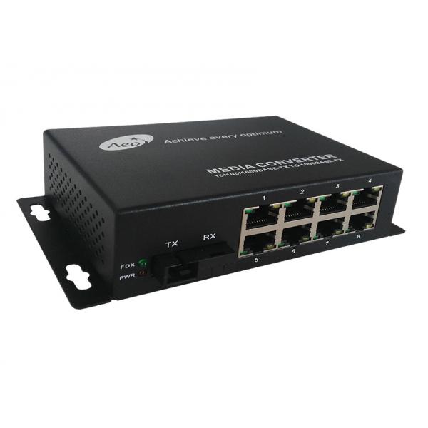 Quality 8 Port Gigabit Fiber Media Converter with 1 Fiber and 8 Ethernet Ports for sale