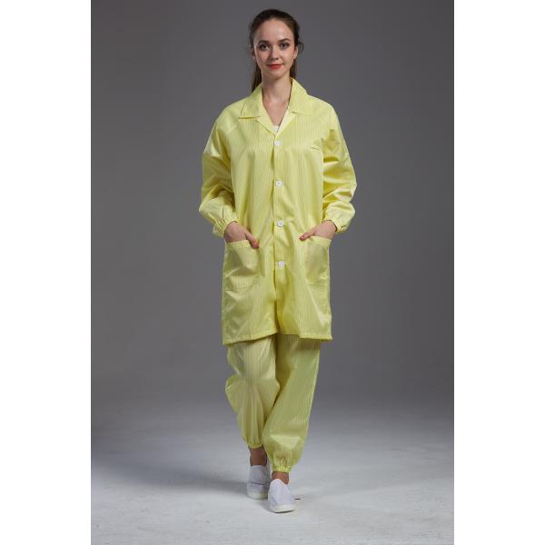 Quality Anti Static ESD reusable Labcoat muticolor with conductive fiber suitable for Cleanroom for sale