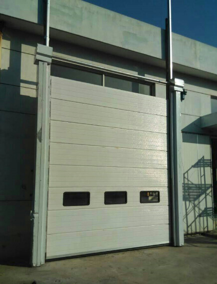 Quality Steel Sandwich Construction Industrial Sectional Doors Roller Exterior 24db for sale