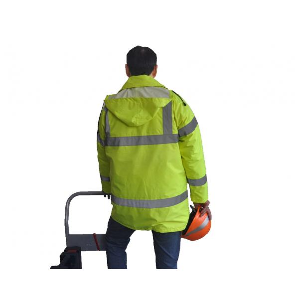 Quality 100% Polyester Safety Hi Vis Winter Jackets 300D Oxford For Traffic Workman for sale
