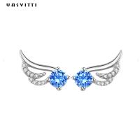 Quality Simple Angel Wings Blue Butterfly Cute Minimalist Trend Jewelry Stud Earrings for sale