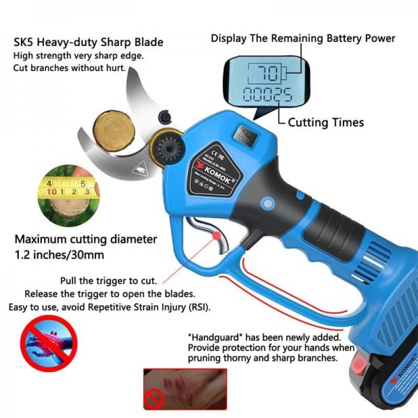 Quality High Quality Lithium Pruning Shears Battery Operated With LED Display for sale