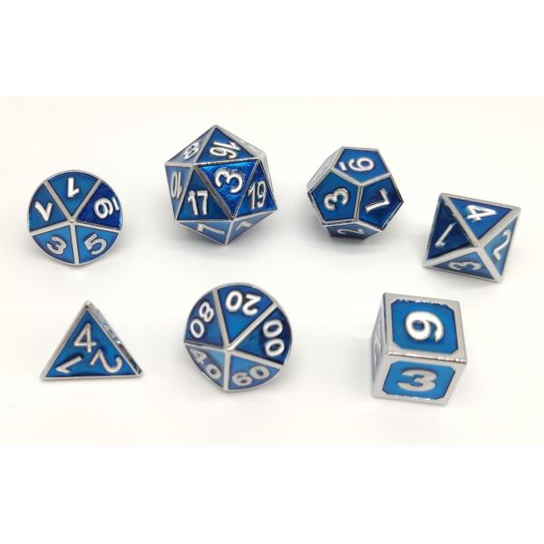 Quality ISO9001 Painted RPG Dice Set Exquisite Carving Polyhedron Metal Material for sale