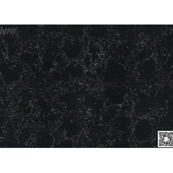 Quality Artificial Marble Black Quartz Stone Man Made Black Marble Stone 6.5 Mohz Wall Tile for sale