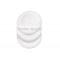 China Round White Cotton Facial Makeup Puff Sponge Tool Satin Velour Powder Puff factory