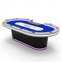 Quality Entertainment Product Custom Wooden Casino Texas Poker Table 10 Players With Led for sale