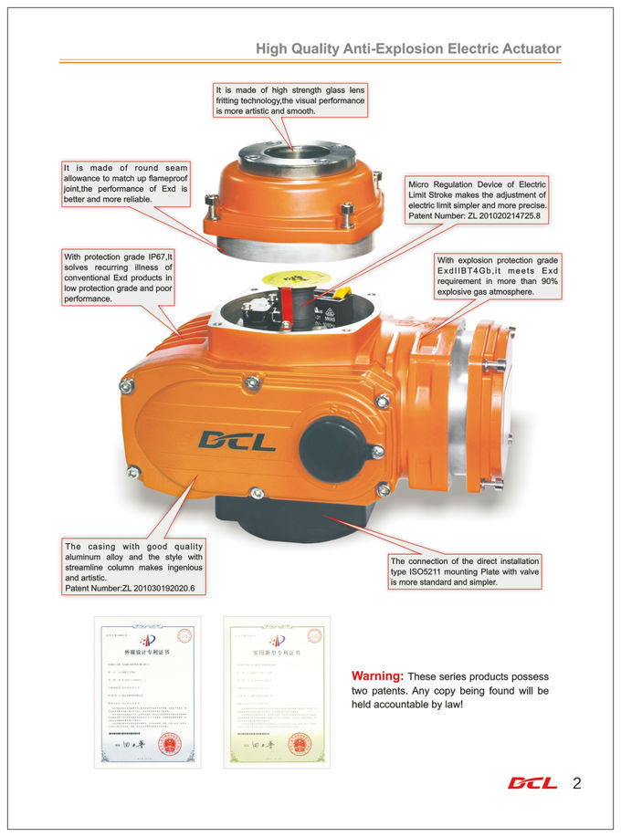 Electromagnetic Exd II BT4Gb 400Nm Explosion Proof Valve Actuator