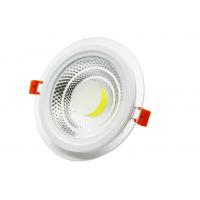 China 10W Cob Dimmable LED Panel Light , Recessed Glass Round LED Panel Downlight factory