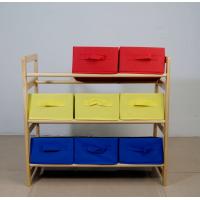 China 60CM Height Kids Playroom Furniture Toy Organizer With Nine Fabric Storage Bins factory