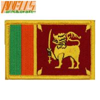 China Sri Lanka International Country Flag Patch Sinhalese Ceylon Lion Embroidered Applique Iron-on Tactical Morale Patch factory