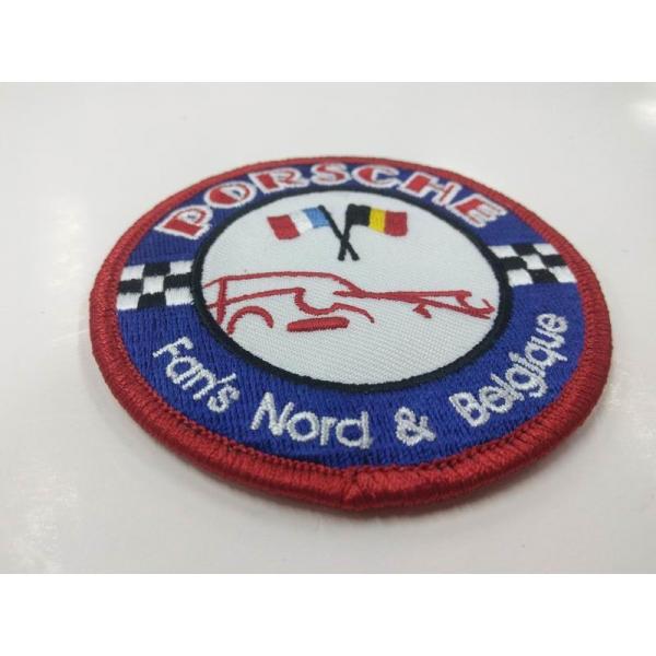 Quality Round Custom Embroidered Patch Heat Cut Border Washable For Jacket Hat for sale