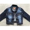 China Dark Wash Ladies Denim Jacket Button Through Ladies Cropped Jacket TW72960 factory