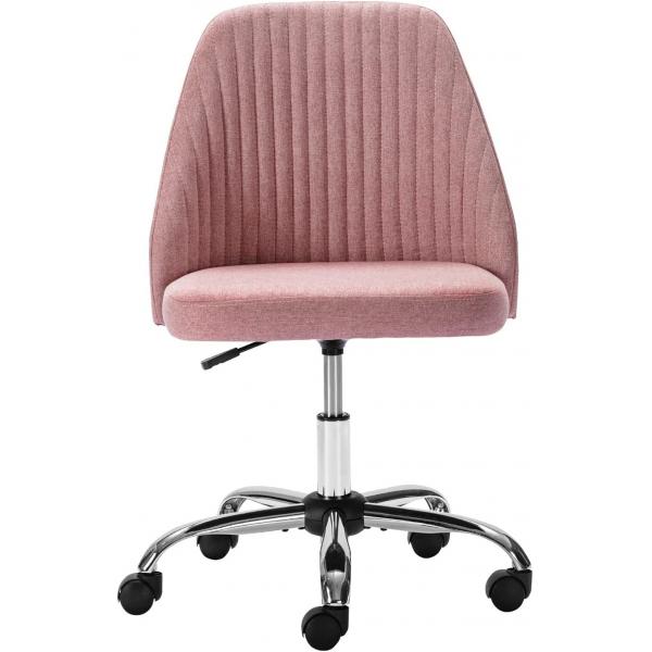 Quality Mid Back Home Office Swivel Chair Armless Twill Fabric Adjustable For Small Space Living Room Make Up Studying for sale