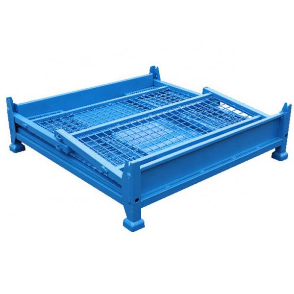 Quality Foldable Wire Mesh Pallet Cage Stackable Stillage With 1500kg Load for sale