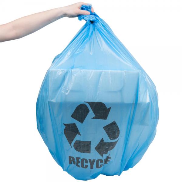 Quality Recycled Blue Plastic Garbage Bags 1.2 Mil 40 - 45 Gallon Environmental Friendly for sale