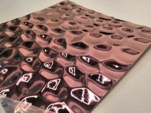 China Rose Gold Color Plating Embossed Stainless Steel Sheet Metal 4x8 factory