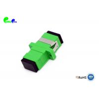 China Fiber Optic Adapter SC APC SM SX With 9 / 125μm Full Flange Green Color Plastic Material for sale