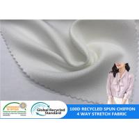 China 100D Spun Chiffon Recycled Polyester Fabric 4 Way Stretch GRS Female Shirt Cloth for sale