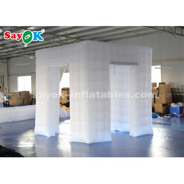 Quality Inflatable Party Tent Portable 3 Doors LED Inflatable Cube Photo Booth With 17 Colors Changing Lights for sale