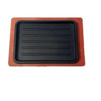 China Manufacturers Cookware Bbq Griddle Plate Cast Iron Square Grill With Wooden Base factory
