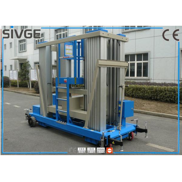 Quality Reliable Blue Hydraulic Aerial Work Platform 22 M Height For Business Decoration for sale
